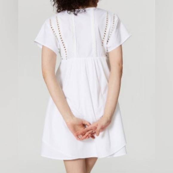 Marissa Webb Collective White Lace Up Dress, size 6 EUC - Picture 3 of 8